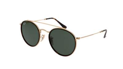 Sunglasses Ray-Ban Round Double Bridge Gold G-15 RB3647N 001 51-22 Medium in stock