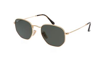 Sonnenbrille Ray-Ban Hexagonal Flat Lenses Gold RB3548N 001/58 51-21 Mittel Polarisierte Gläser auf Lager