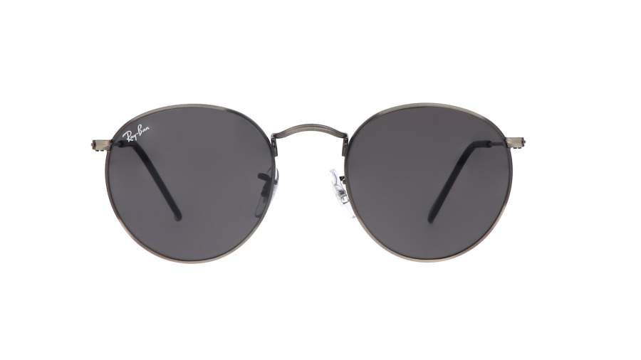 Lunettes de soleil Ray-Ban Round Antique Gunmetal Metal Gris Mat RB3447 9229/B1 50-21 Medium en stock