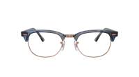 Ray-Ban Clubmaster RX5154 RB5154 8374 53-21 Striped Blue On Rose Gold