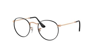 Lunettes de vue Ray-Ban Round metal Optics RX3447V RB3447V 3173 50-21 Black On Rosegold en stock