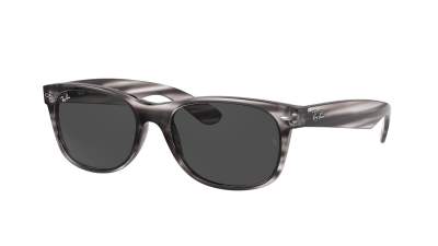 Lunettes de soleil Ray-Ban New wayfarer RB2132 6430/B1 52-18 Stripped Grey Havana en stock