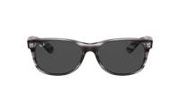 Ray-Ban New wayfarer RB2132 6430/B1 52-18 Stripped Grey Havana