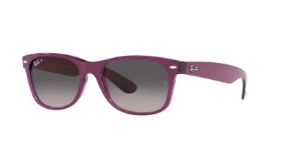 Lunettes de soleil Ray-Ban New wayfarer RB2132 6606/M3 52-18 Matte Violet On Transparent en stock