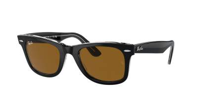 Lunettes de soleil Ray-Ban Wayfarer RB2140 1294/33 50-22 Black on transparent en stock