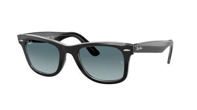 Lunettes de soleil Ray-Ban Wayfarer RB2140 1294/3M 50-22 Black on transparent en stock