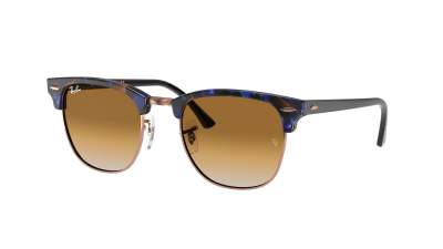 Lunettes de soleil Ray-Ban Clubmaster RB3016 1256/51 51-21 Spotted Brown/Blue en stock