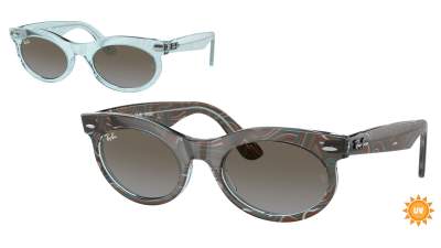 Sunglasses Ray-Ban Wayfarer oval Change collection RB2242 1385/96 53-22 Photo waves azure in stock