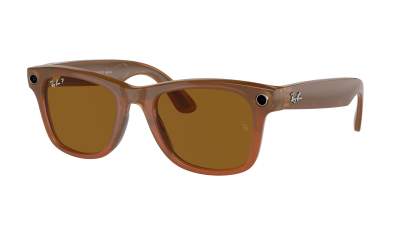 Lunettes de soleil Ray-Ban Meta wayfarer RW4008 670683 53-22 Shiny Caramel en stock