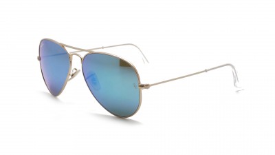 Lunettes de soleil Ray-Ban Aviator Large Metal Bleu Miroir Or RB3025 112/17 58-14 Medium en stock