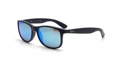 Lunettes de soleil Ray-Ban Andy Bleu RB4202 6153/55 55-17 Medium Verres Miroirs Bleus en stock