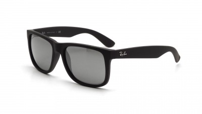 Sonnenbrille Ray-Ban Justin Schwarz Matt RB4165 622/6G 55-16 Breit Verspiegelte Gläser auf Lager