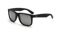 Ray-Ban Justin Schwarz Matt RB4165 622/6G 55-16 Breit Verspiegelte Gläser