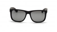 Ray-Ban Justin Schwarz Matt RB4165 622/6G 55-16 Breit Verspiegelte Gläser