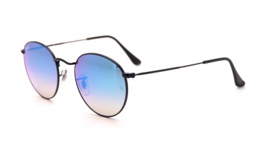 Sunglasses Ray-Ban Round Metal Black RB3447 002/4O 50-21 Medium Gradient Mirror in stock