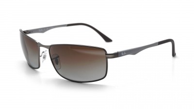 Sonnenbrille Ray-Ban Grau RB3498 029/T5 61-17 Mittel Polarisierte Gläser Gradient Gläser auf Lager