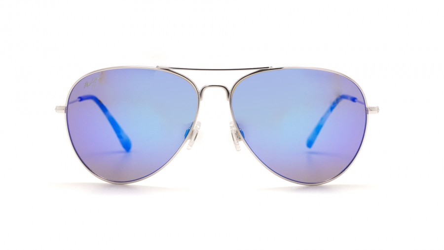 Sunglasses Maui Jim Mavericks Silver Silver Maui pure B264 17 61-14 Large Polarized Mirror in stock