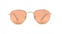 Ray-Ban Hexagonal Flat Lenses Gold RB3548N 001/Z2 48-21 Schmal Verspiegelte Gläser