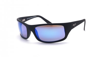 Sonnenbrille Maui Jim Peahi Schwarz Mat B202 2M 65-19 Large Polarisiert Flash auf Lager