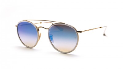 Sonnenbrille Ray-Ban Round Double Bridge Gold RB3647N 001/4O 51-22 Mittel Gradient Gläser auf Lager