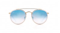 Ray-Ban Round Double Bridge Gold RB3647N 001/4O 51-22 Mittel Gradient Gläser