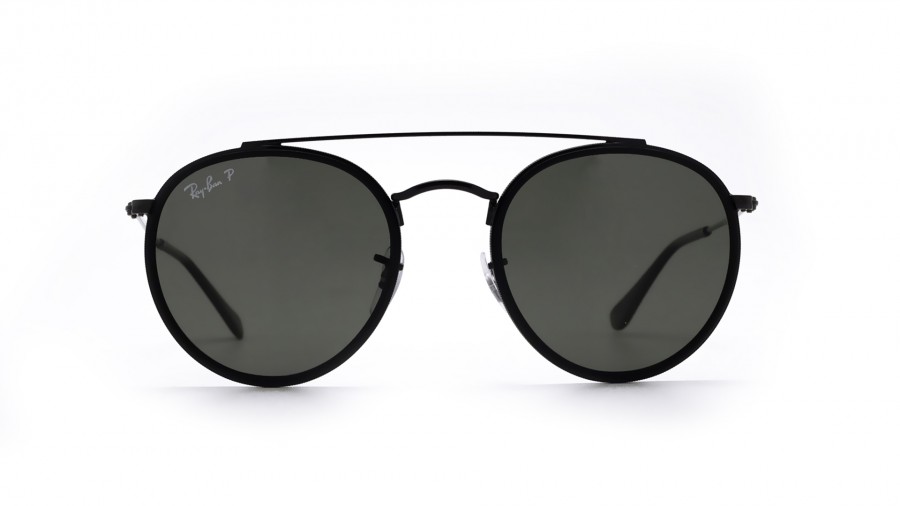 Lunettes de soleil Ray-Ban P Round Double Bridge Noir RB3647N 002/58 51-22 Medium Polarisés en stock