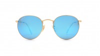 Ray-Ban Round Metal Gold Flash Lenses Matte RB3447 112/4L 53-21 Large Polarized Mirror