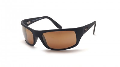 Lunettes de soleil Maui Jim Peahi Noir Mat HCL Bronze H202 2M 65-19 Large Polarisés en stock