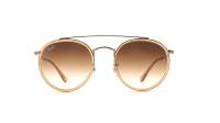 Ray-Ban Round Double Bridge Braun RB3647N 9070/51 51-22 Medium Gradient