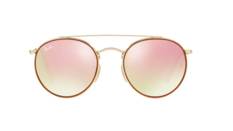 Lunettes de soleil Ray-Ban Round Double Bridge Or RB3647N 001/7O 51-22 Medium Dégradés Miroirs en stock