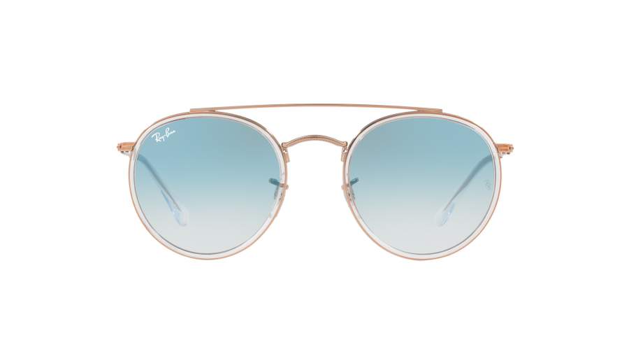 Lunettes de soleil Ray-Ban Round Double Bridge Transparent RB3647N 9068/3F 51-22 Medium Dégradés en stock