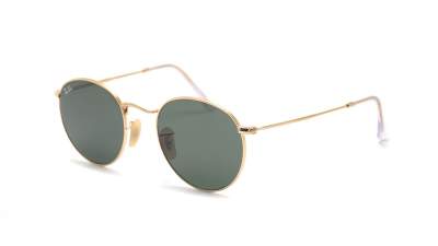 Sunglasses Ray-Ban Round Metal Flat LensesGold RB3447N 001 50-21 Medium in stock