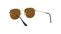 Ray-Ban Hexagonal Flat Lenses Gold RB3548N 001/57 51-21 Medium Polarized