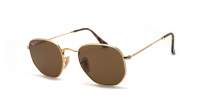 Ray-Ban Hexagonal Flat Lenses Gold RB3548N 001/57 54-21 Large Polarized