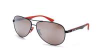 Ray-Ban Scuderia Ferrari Black Mat RB8313M F002/H2 61-13 Large Polarized Flash