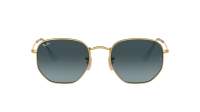 Ray-Ban Hexagonal Flat Lenses Gold RB3548N 9123/3M 48-21 Small Gradient