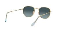 Ray-Ban Hexagonal Flat Lenses Gold RB3548N 9123/3M 48-21 Small Gradient