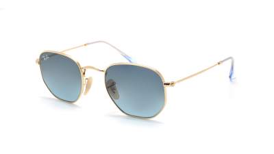 Sunglasses Ray-Ban Hexagonal Flat Lenses Gold RB3548N 9123/3M 54-21 Large Gradient in stock