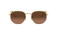 Ray-Ban Hexagonal Flat Lenses Gold RB3548N 9124/43 54-21 Medium Gradient