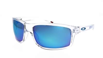 Sonnenbrille Oakley Gibston Transparent Prizm Sapphire Iridium OO9449 04 60-17 Mittel Verspiegelte Gläser auf Lager