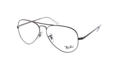 Brille Ray-Ban Aviator Gun metal Optics Silber RX6489 RB6489 2502 58-14 Breit auf Lager