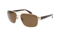 Ray-Ban RB3663 001/57 60-17 Gold Breit Polarisierte Gläser