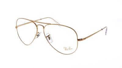 Lunettes de vue Ray-Ban Aviator optics Or RX6489 RB6489 3086 55-14 Medium en stock