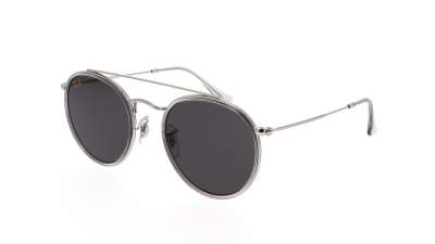 Lunettes de soleil Ray-Ban Round Double Bridge Argent RB3647N 9211/B1 51-22 Medium en stock