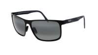 Maui Jim Wana Schwarz Matt Neutral Grey 846-2M 61-16 Breit Polarisierte Gläser Gradient Gläser Verspiegelte Gläser