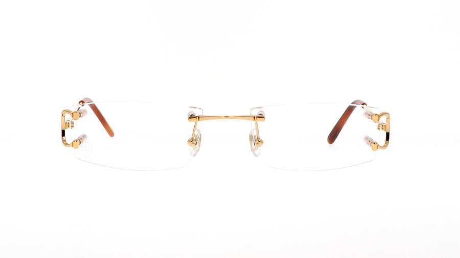 Lunettes de vue Cartier CT0092O 001 53-19 Or Medium en stock