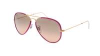 Ray-Ban Aviator Full Color Lila Matt RB3025JM 9196/3E 58-14 Mittel Gradient Gläser