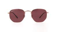 Ray-Ban Hexagonal Rose Gold Or RB3548N 9202/AF 51-21 Medium Polarisés