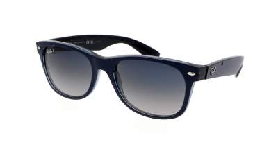 Sunglasses Ray-Ban New Wayfarer Blue Matte RB2132 6607/78 55-18 Medium Polarized Gradient in stock