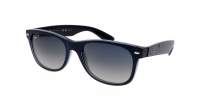 Ray-Ban New Wayfarer Blau Matt RB2132 6607/78 55-18 Mittel Polarisierte Gläser Gradient Gläser